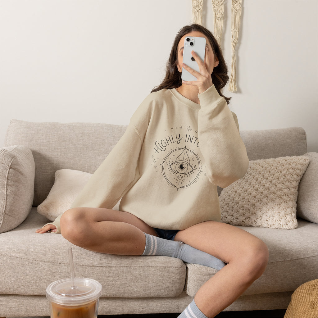 Highly Intuitive Crewneck Sweatshirt — Mystic Eye Graphic