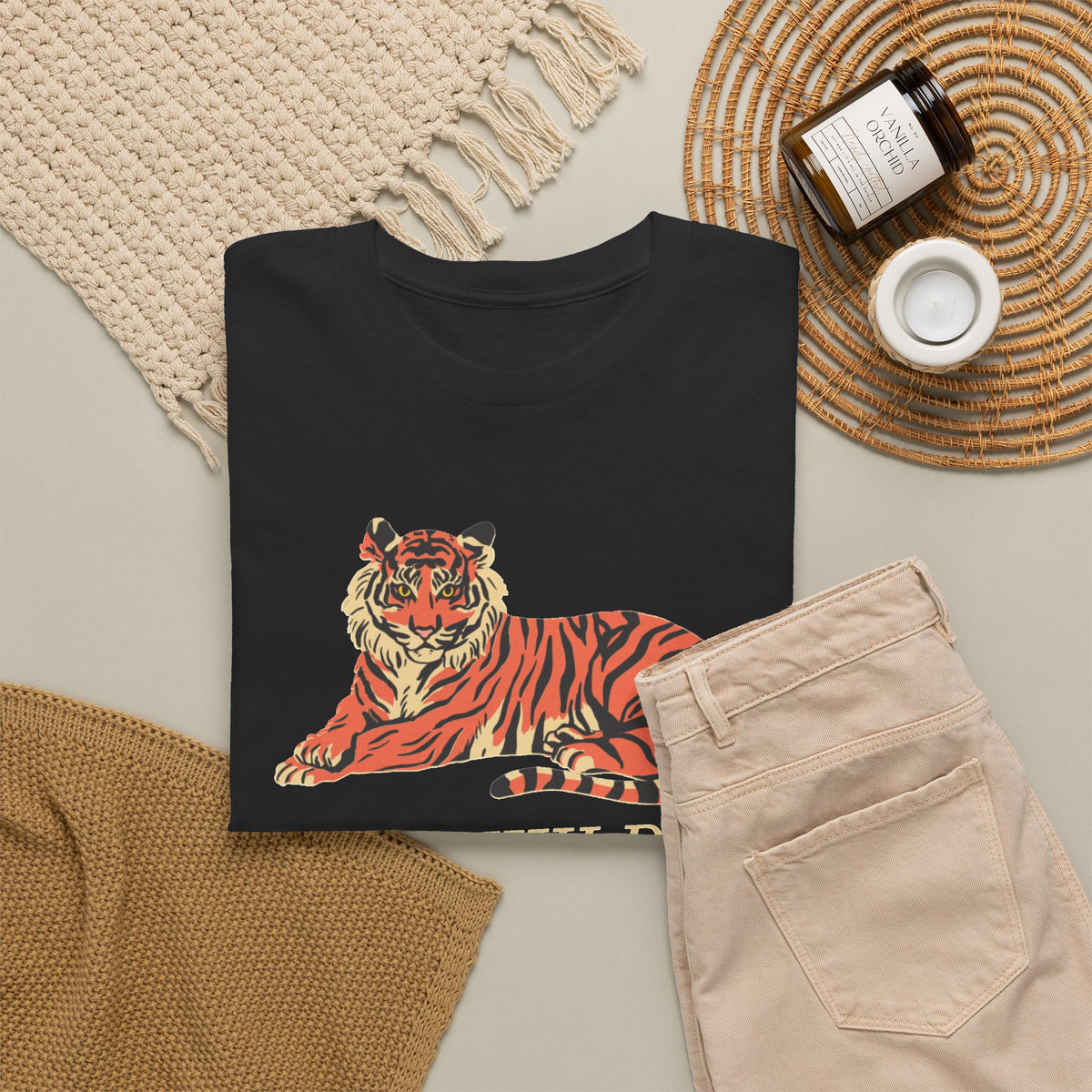 Tiger Graphic Tee — "Stay Wild / Stay Soft" Cotton T-Shirt