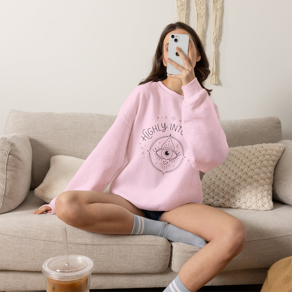 Highly Intuitive Crewneck Sweatshirt — Mystic Eye Graphic