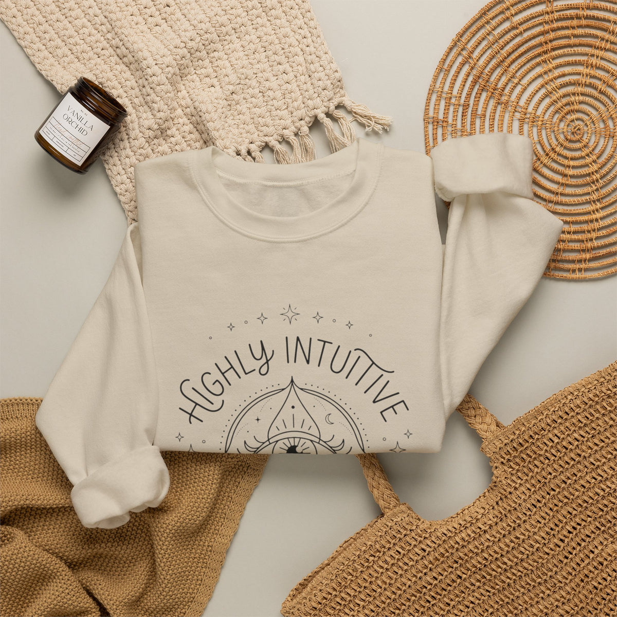 Highly Intuitive Crewneck Sweatshirt — Mystic Eye Graphic