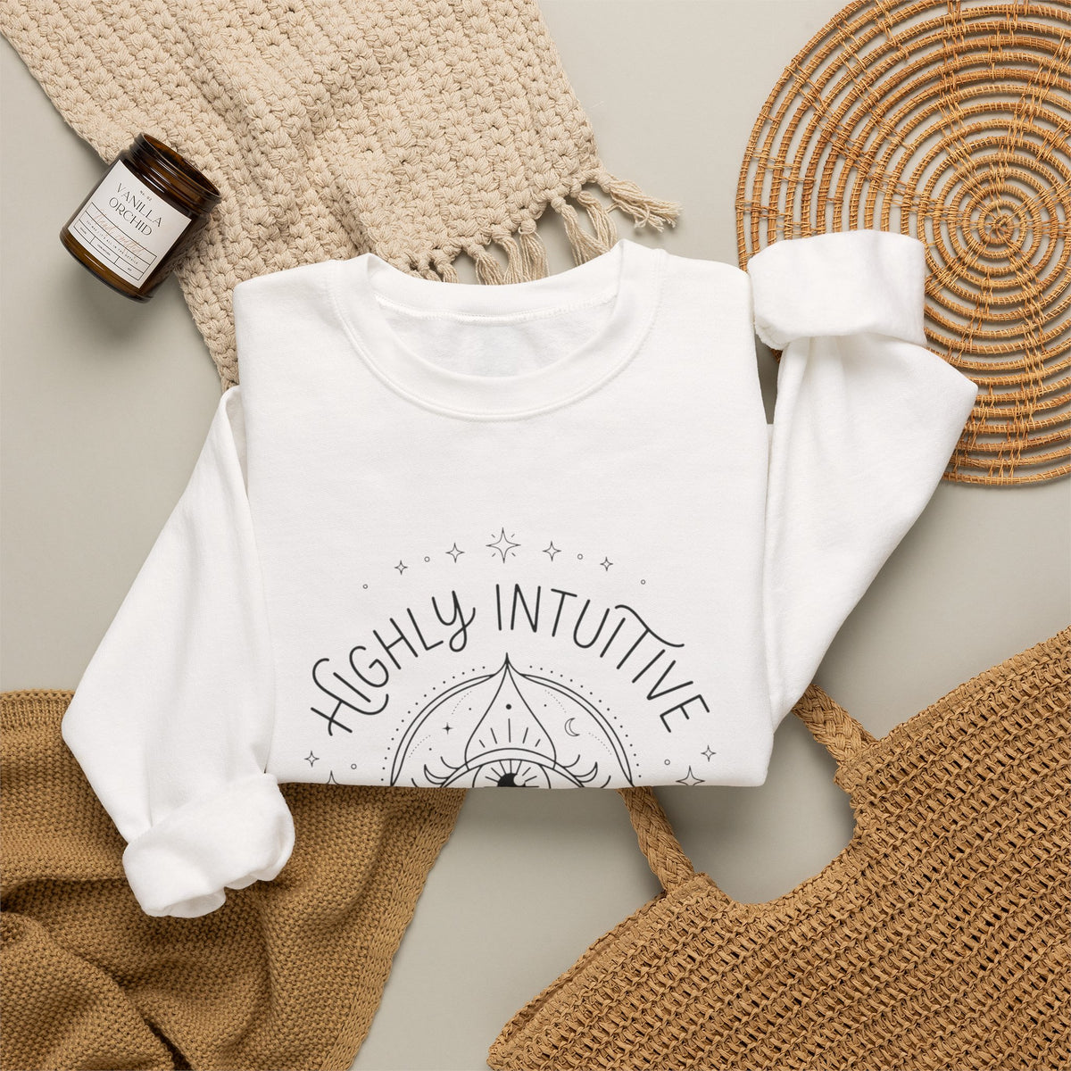 Highly Intuitive Crewneck Sweatshirt — Mystic Eye Graphic